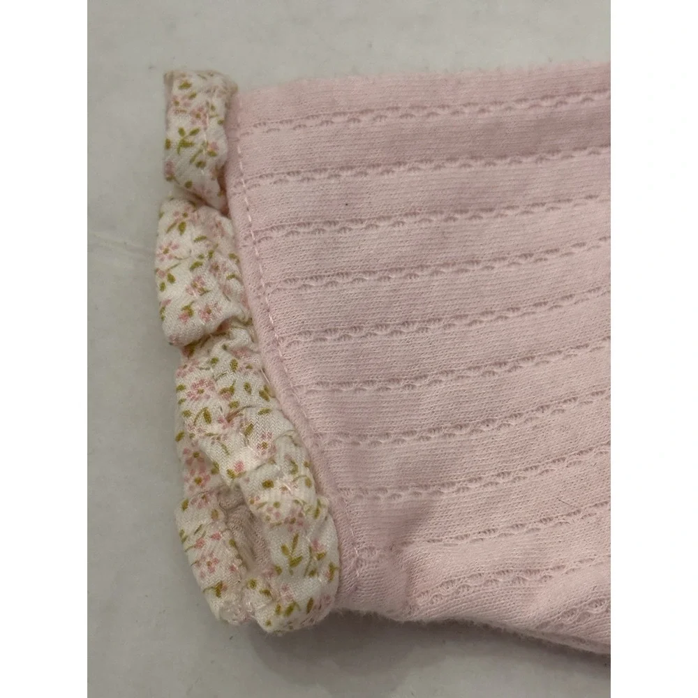 Baby Girl Carter's‎  Pink Bear Hugs Footed Outfit Calico Accent SZ 3 Months